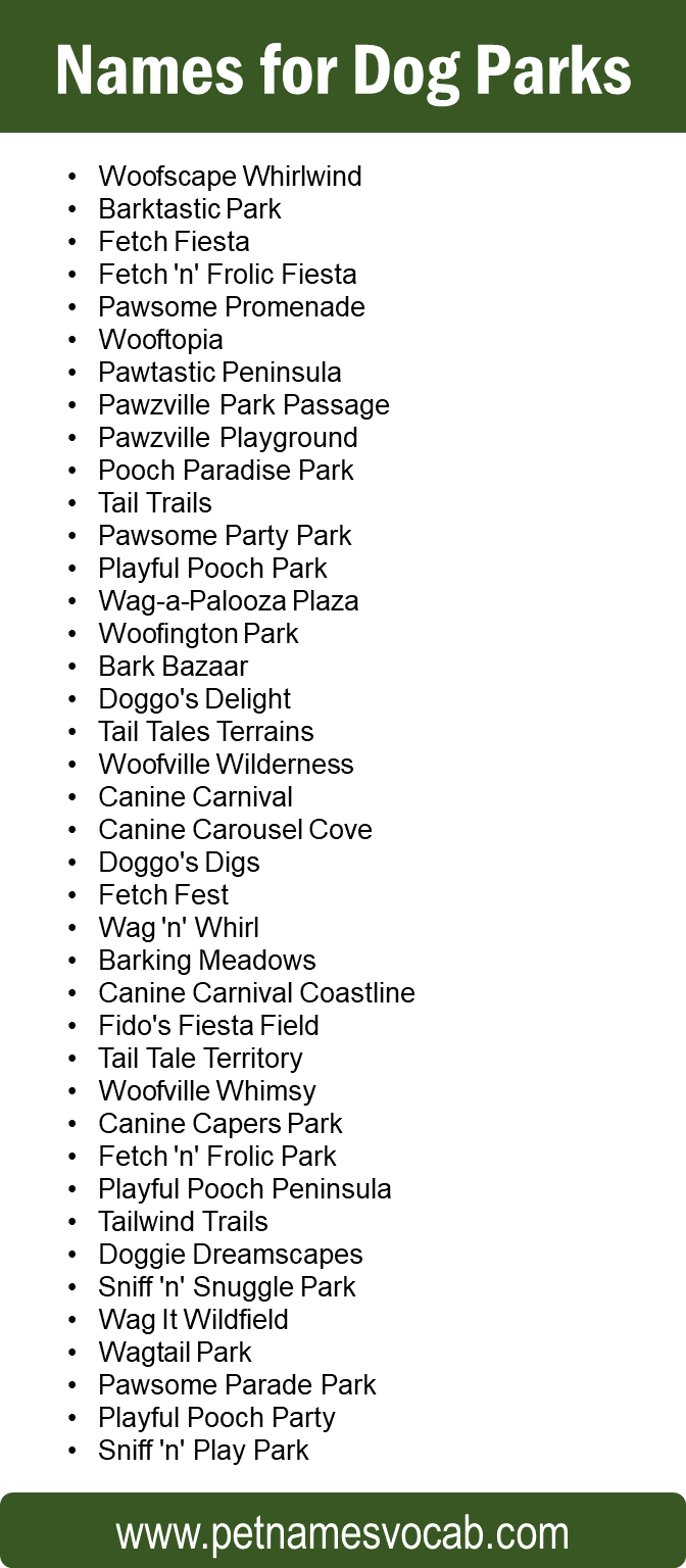 Dog Park Names