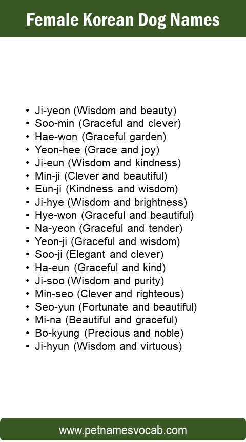 Female Korean Dog Names