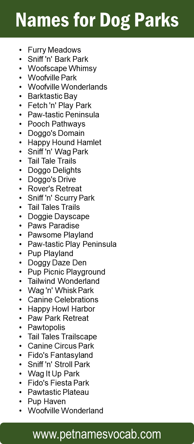 Names for Dog Parks