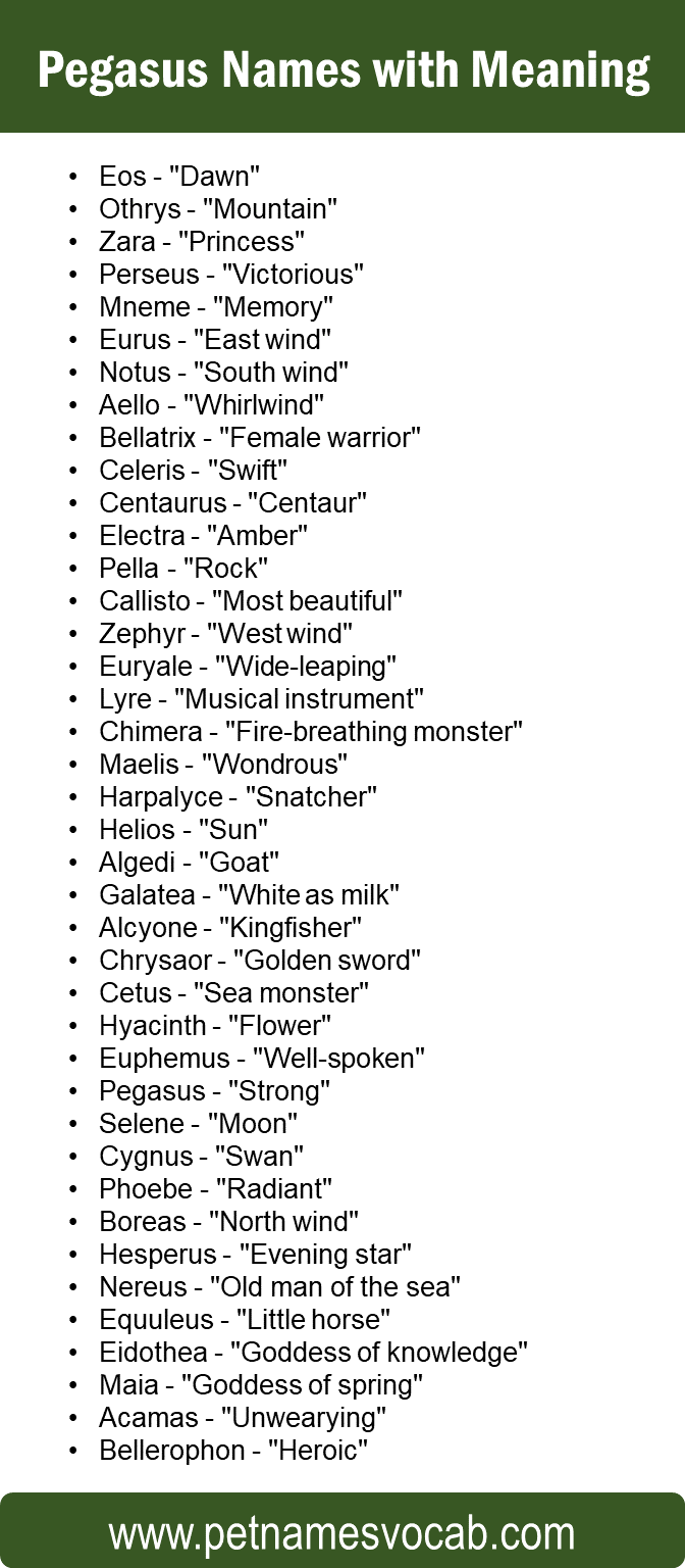 Pegasus Names with Meaning