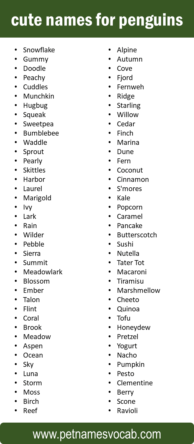 cute names for penguins