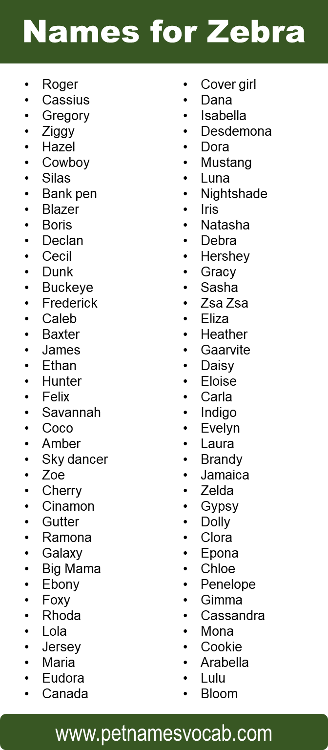 Names for Zebra