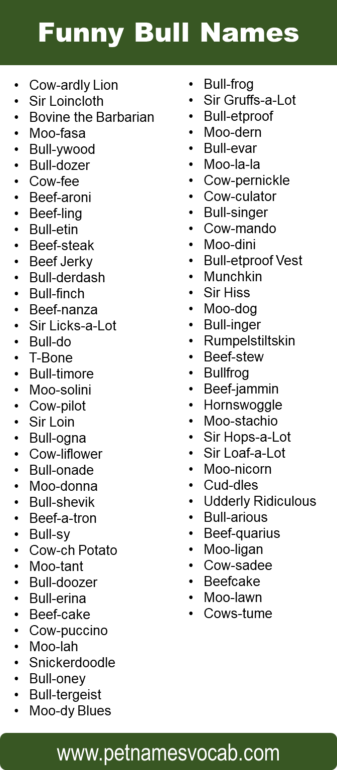 Funny Names for Bulls