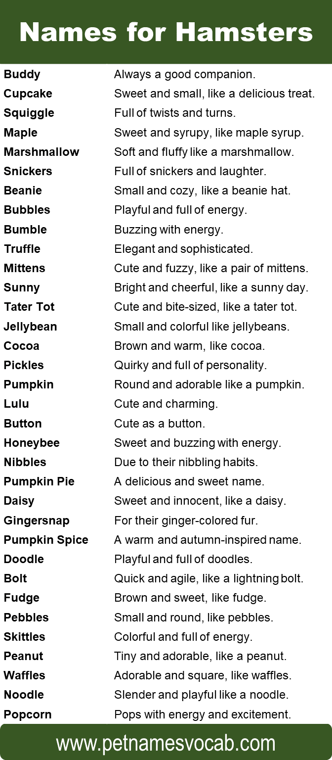 Names For Hamsters