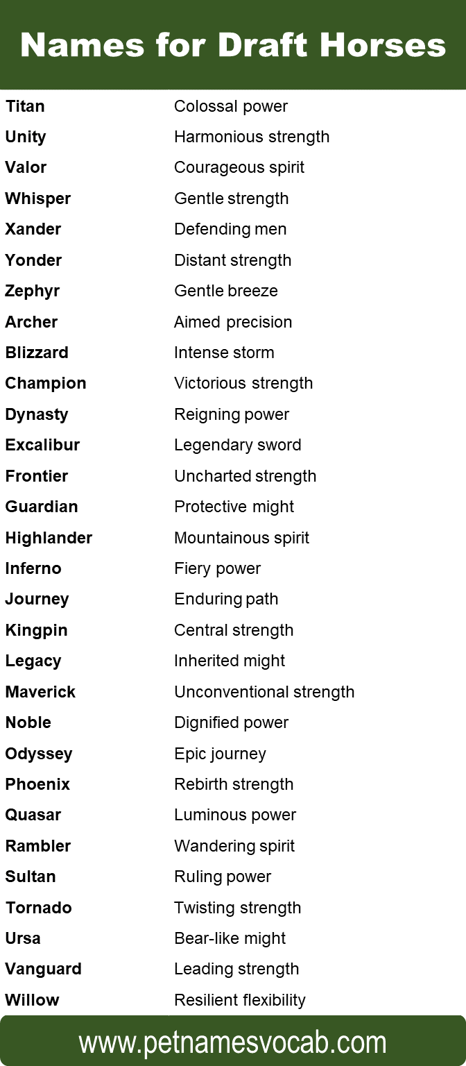 Names for Draft Horses