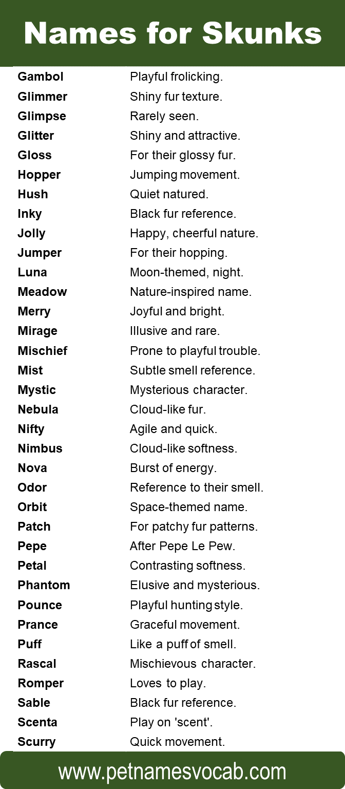 skunk names