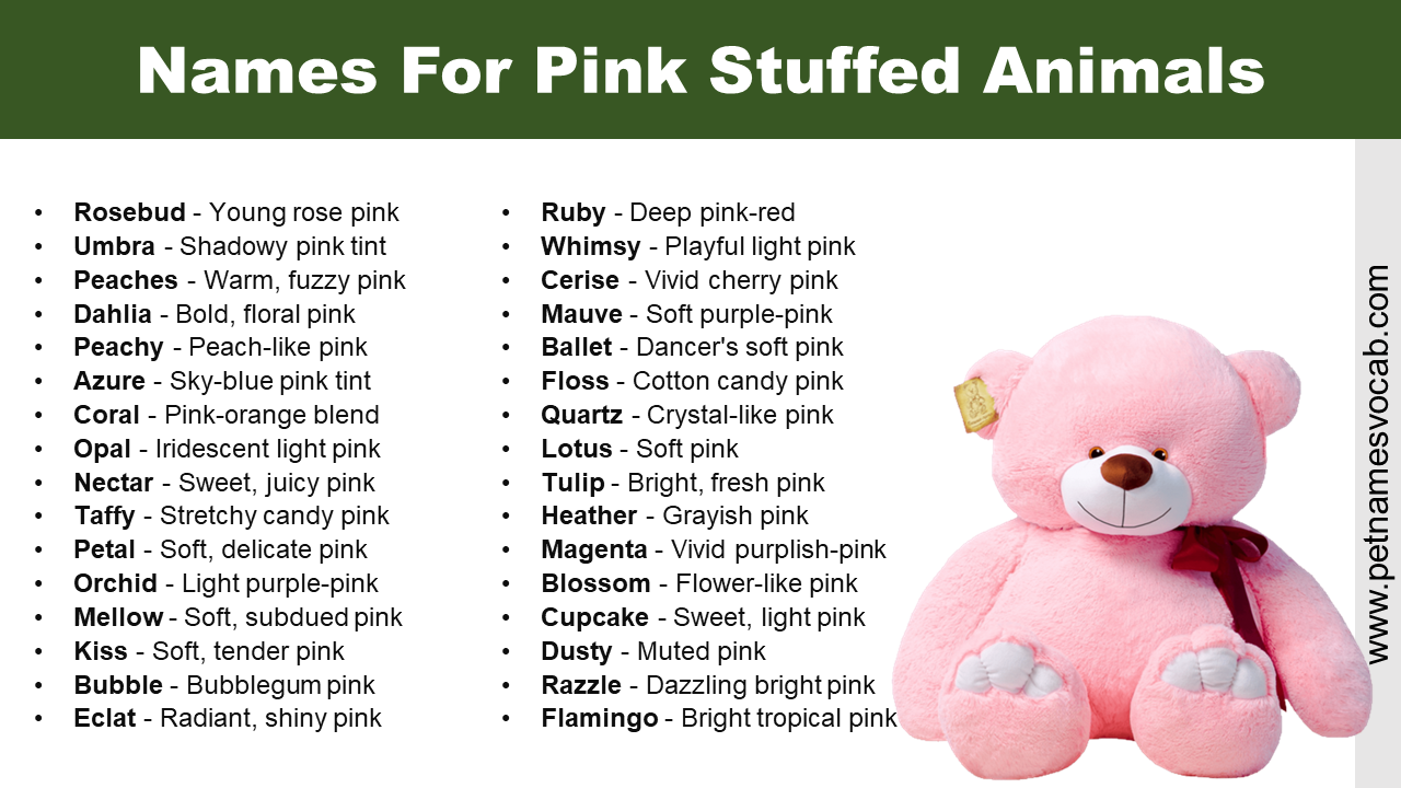 Names For Pink Stuffed Animals