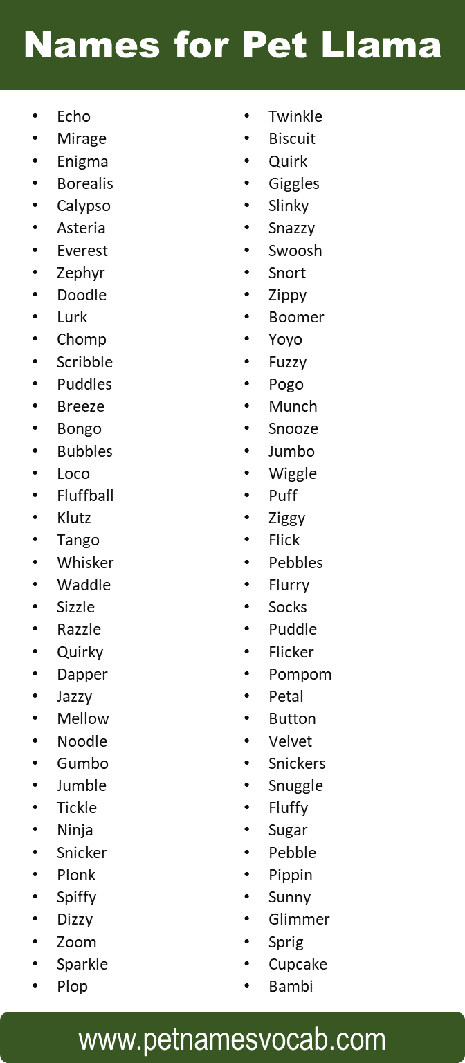 Names for Llama