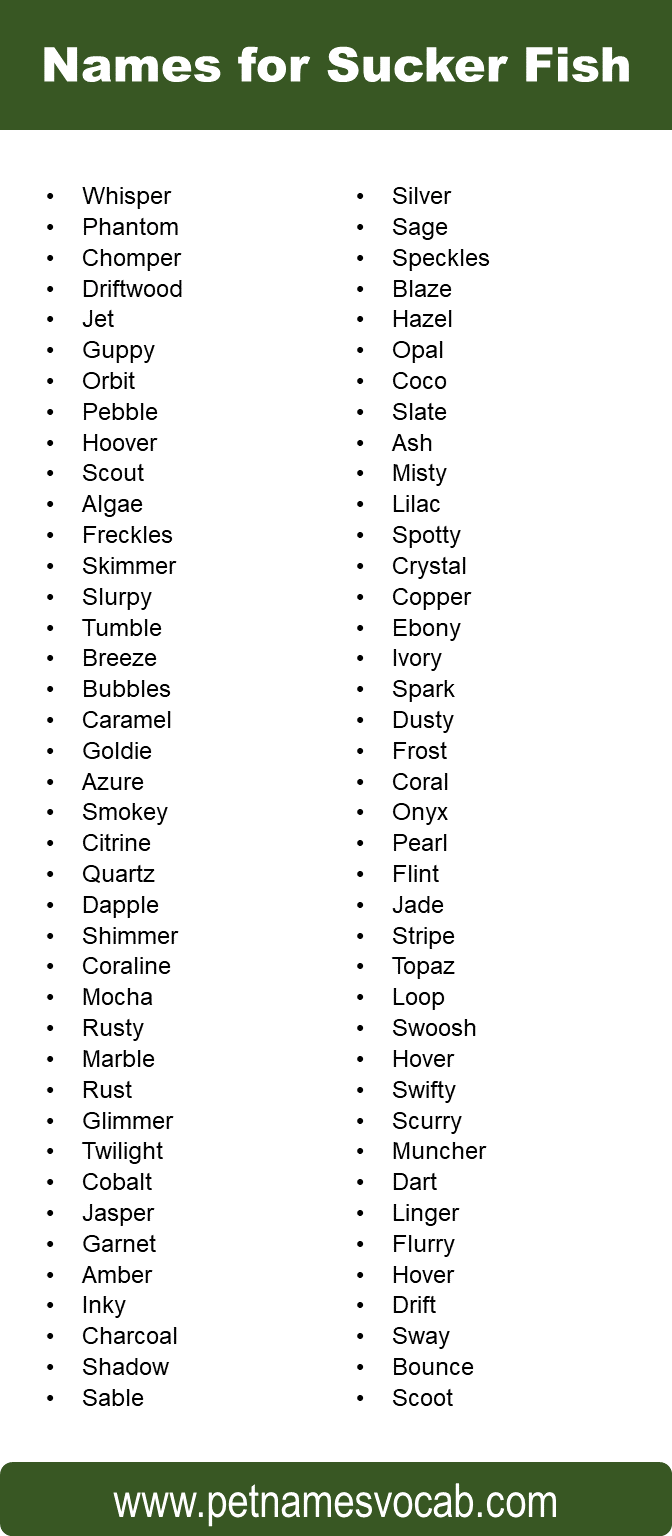 Sucker Fish Names